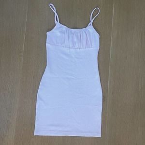 Women's Princess Polly Size 4 Light Pink Thermal Waffle Knit Bodycon Dress